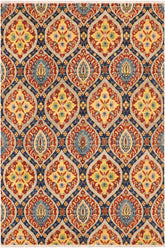 handmade Transitional Kafkaz Blue Gray Hand Knotted RECTANGLE 100% WOOL area rug 8 x 10